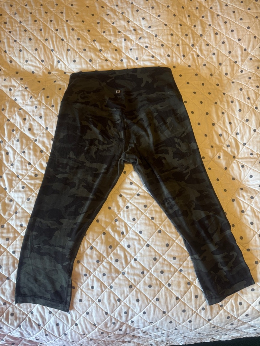 lululemon athletica Dark Green & Black Camo Cropped Leggings
